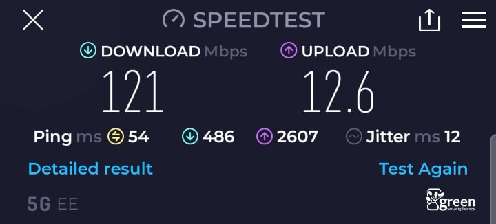 1pMobile 5G speed test.