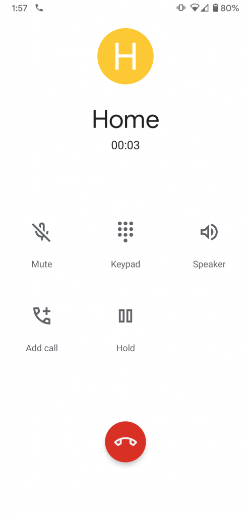 In a phone call on Android.