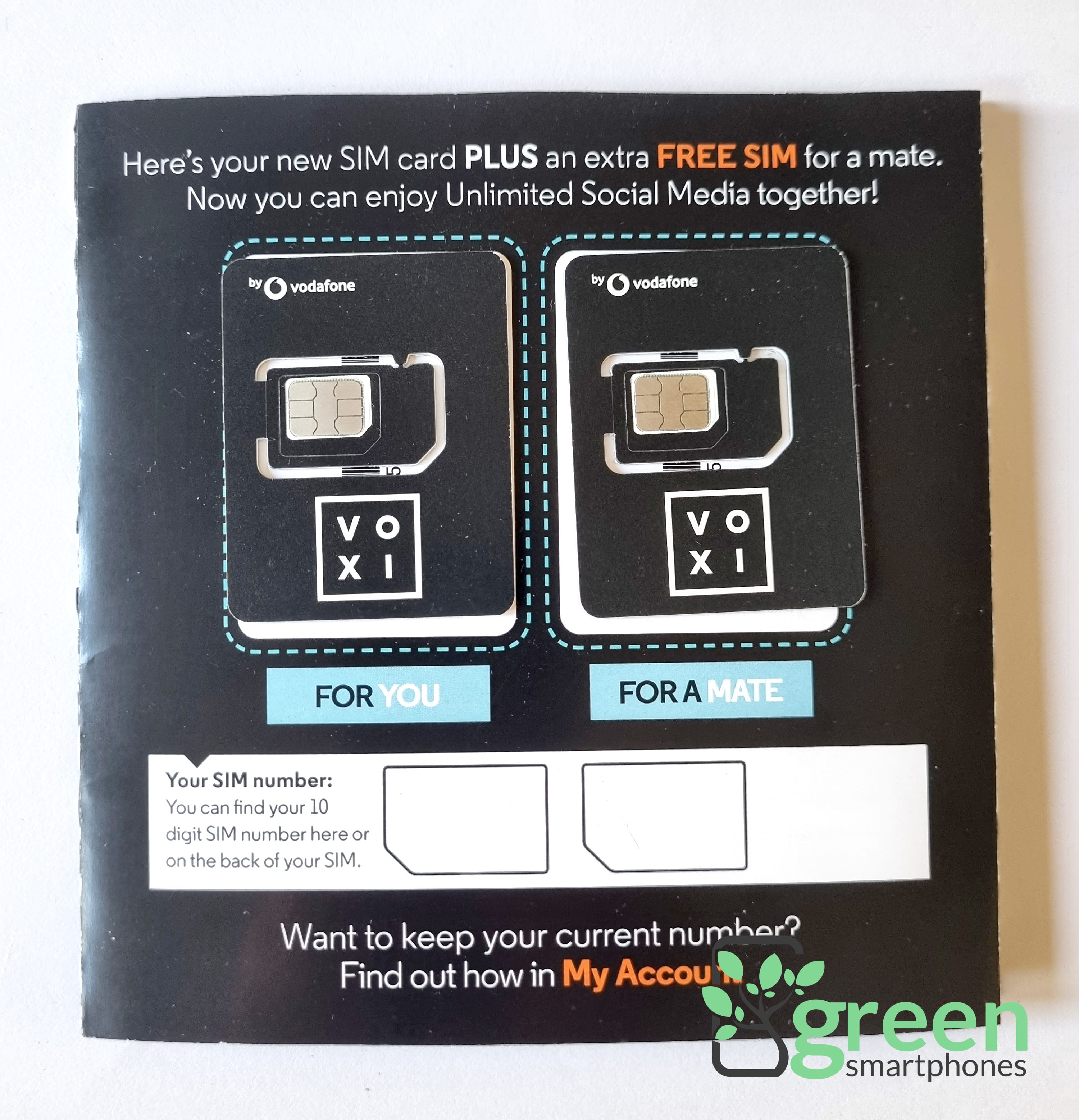 VOXI SIM packaging.